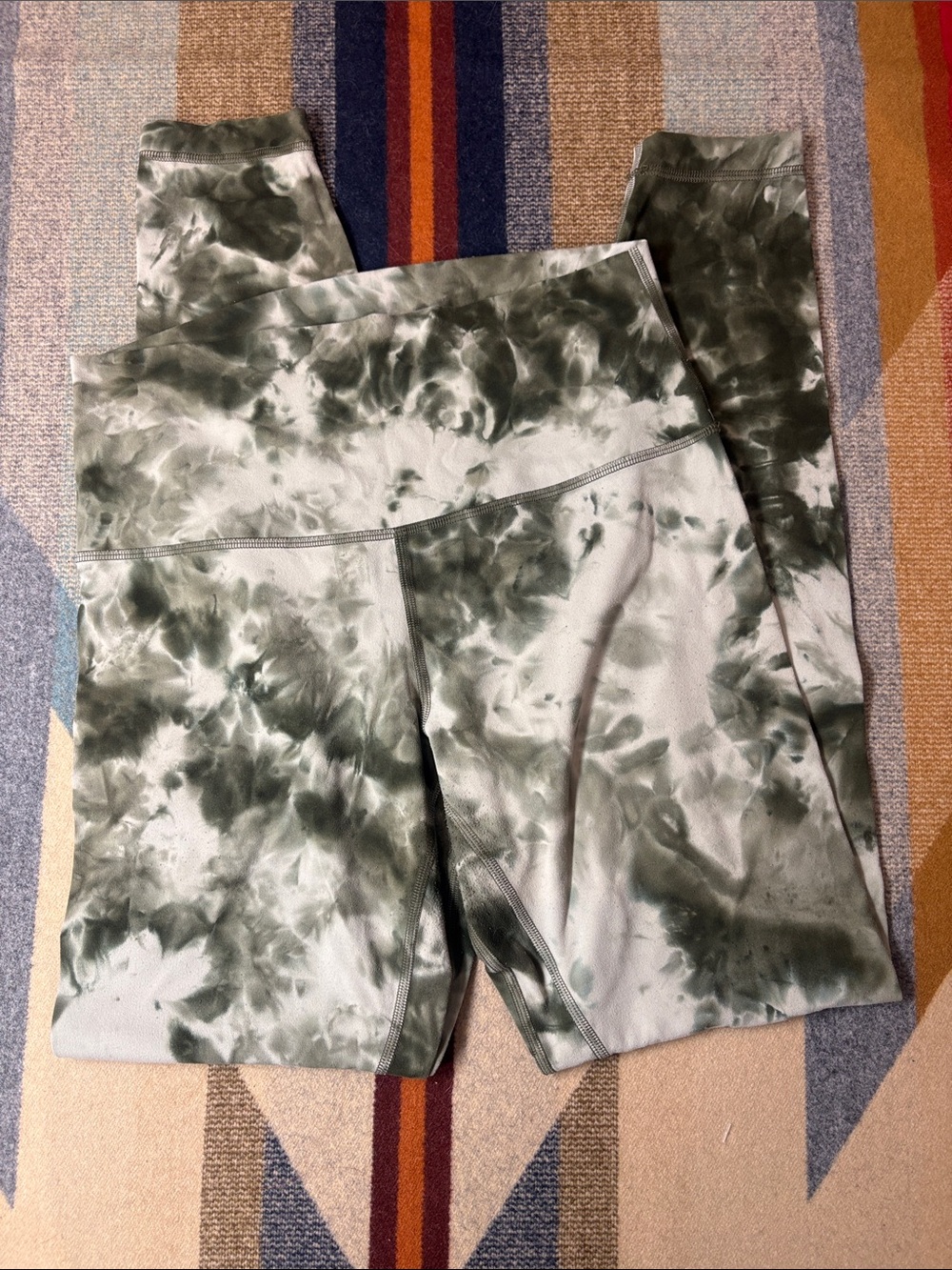 lululemon athletica Olive Green Tie-Dye Kids Leggings
